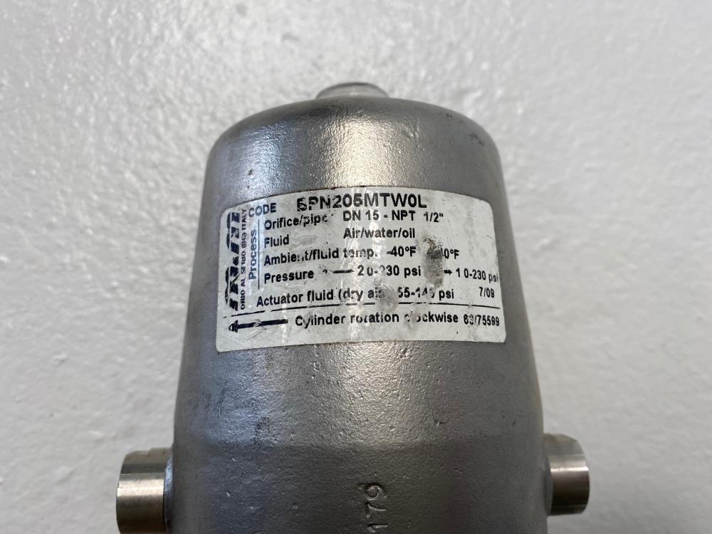 M & M 1/2" NPT 316SS Piston Actuated Shut-Off Valve BPN205MTW0L